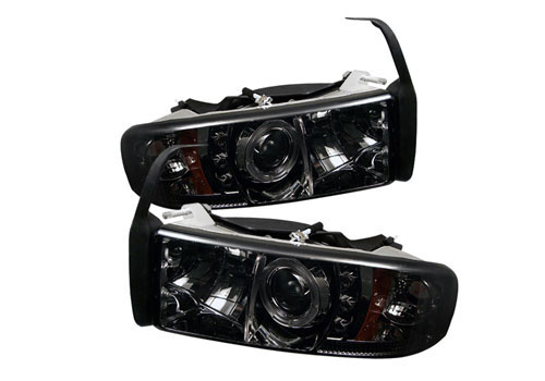Spyder Projector Smoked LED Headlights 94-01 DODGE RAM NON-Sport - Click Image to Close